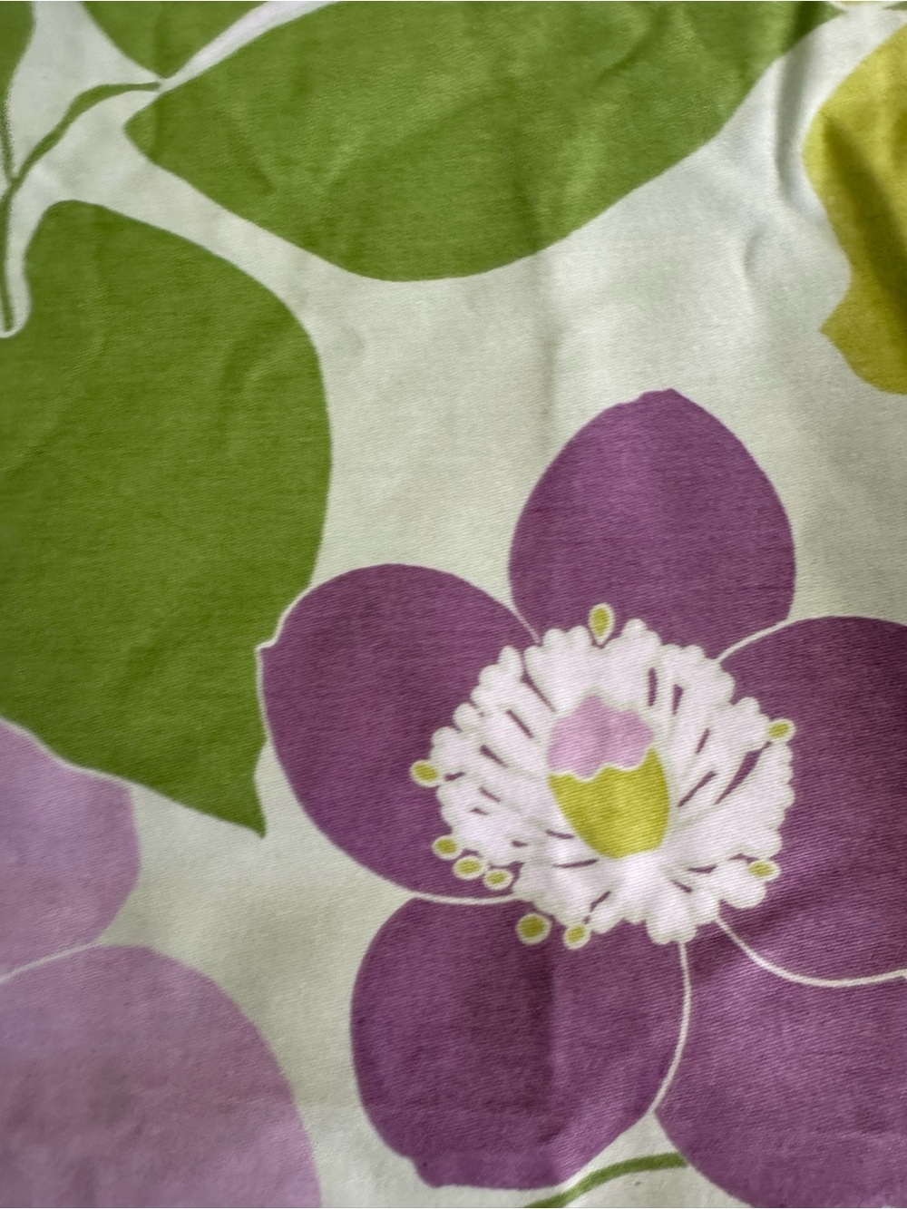 Floral Purple and Green Cotton Fabric 36in by 8ft long